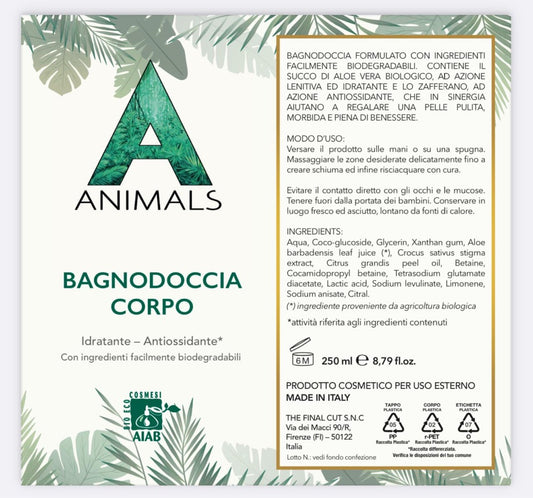 BAGNODOCCIA CORPO BIODEGRADABILE ANTIOSSIDANTE ALOE -ZAFFERANO