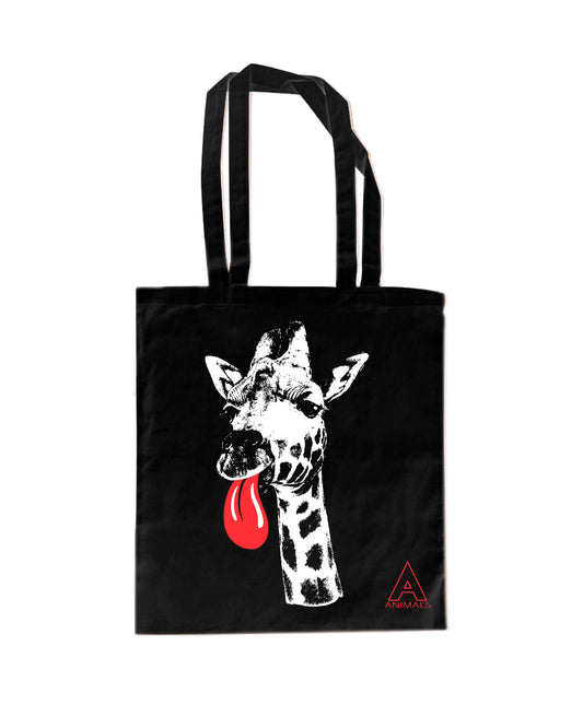 TOTE BAG GIRAFFA 100% COTTON BIO-COLORI BIANCO-NERO