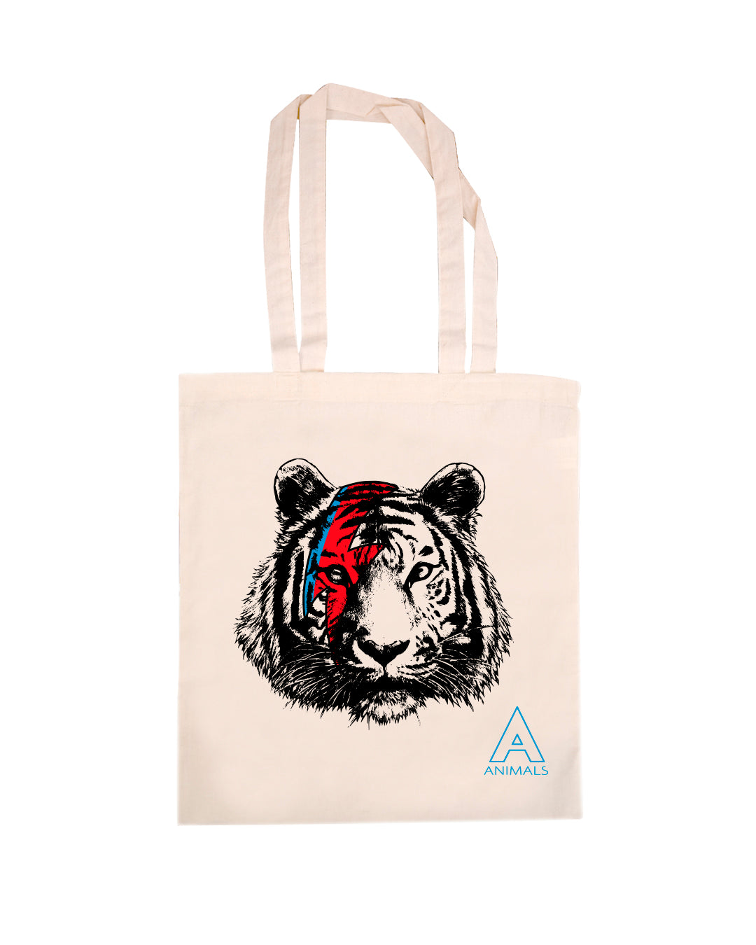 TOTE BAG TIGRE 100% COTTON BIO-COLORI BIANCO-NERO