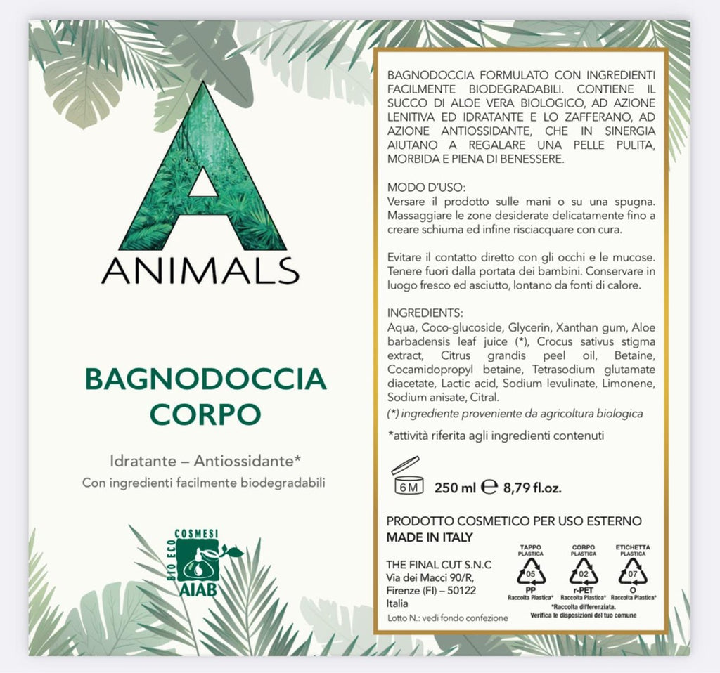 BAGNODOCCIA CORPO BIODEGRADABILE  ANTIOSSIDANTE ALOE -ZAFFERANO