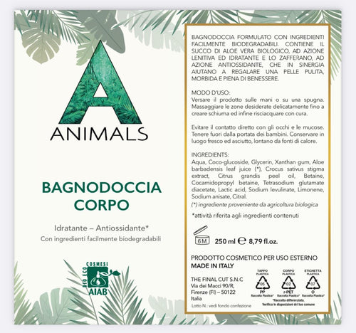 BAGNODOCCIA CORPO BIODEGRADABILE  ANTIOSSIDANTE ALOE -ZAFFERANO
