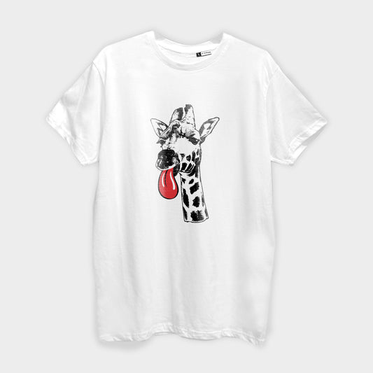 T-SHIRT GIRAFFA MANICA CORTA-COLORI BIANCO-NERO
