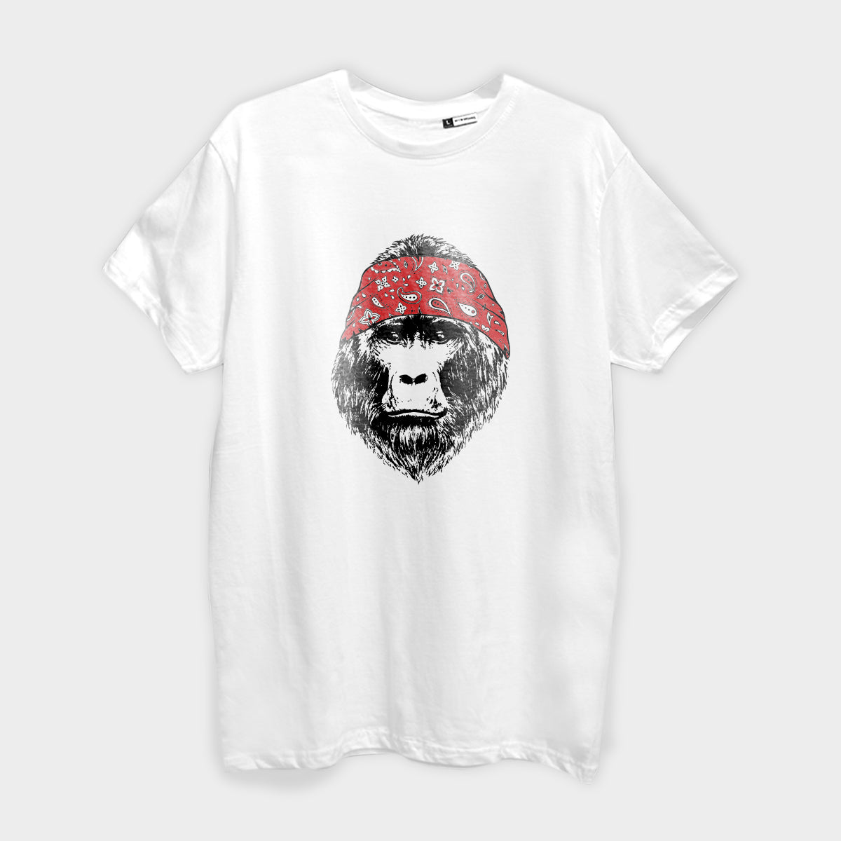 T-SHIRT GORILLA MANICA CORTA-COLORI BIANCO -NERO