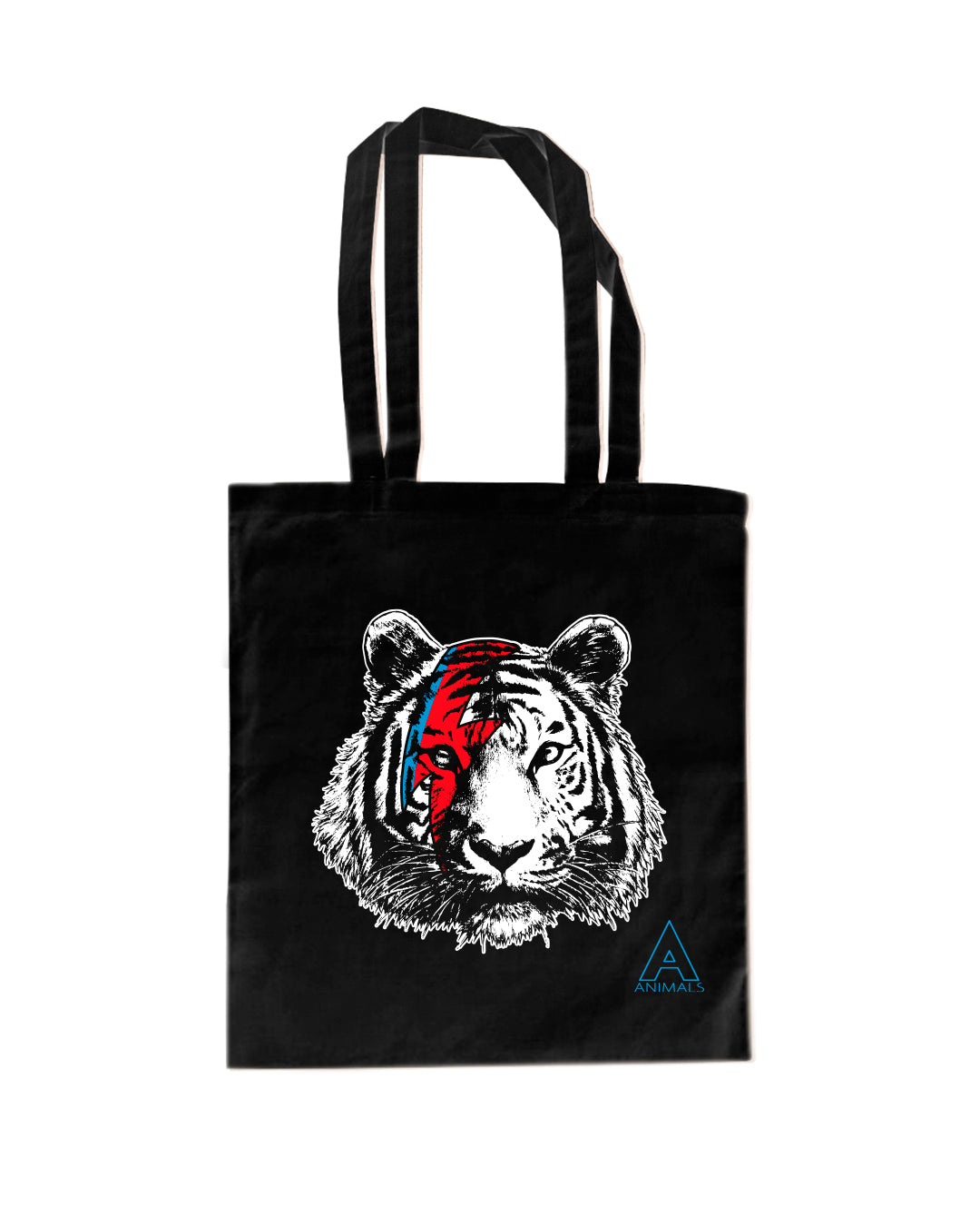 TOTE BAG TIGRE 100% COTTON BIO-COLORI BIANCO-NERO