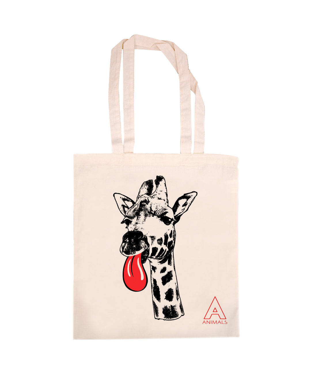 TOTE BAG GIRAFFA 100% COTTON BIO-COLORI BIANCO-NERO