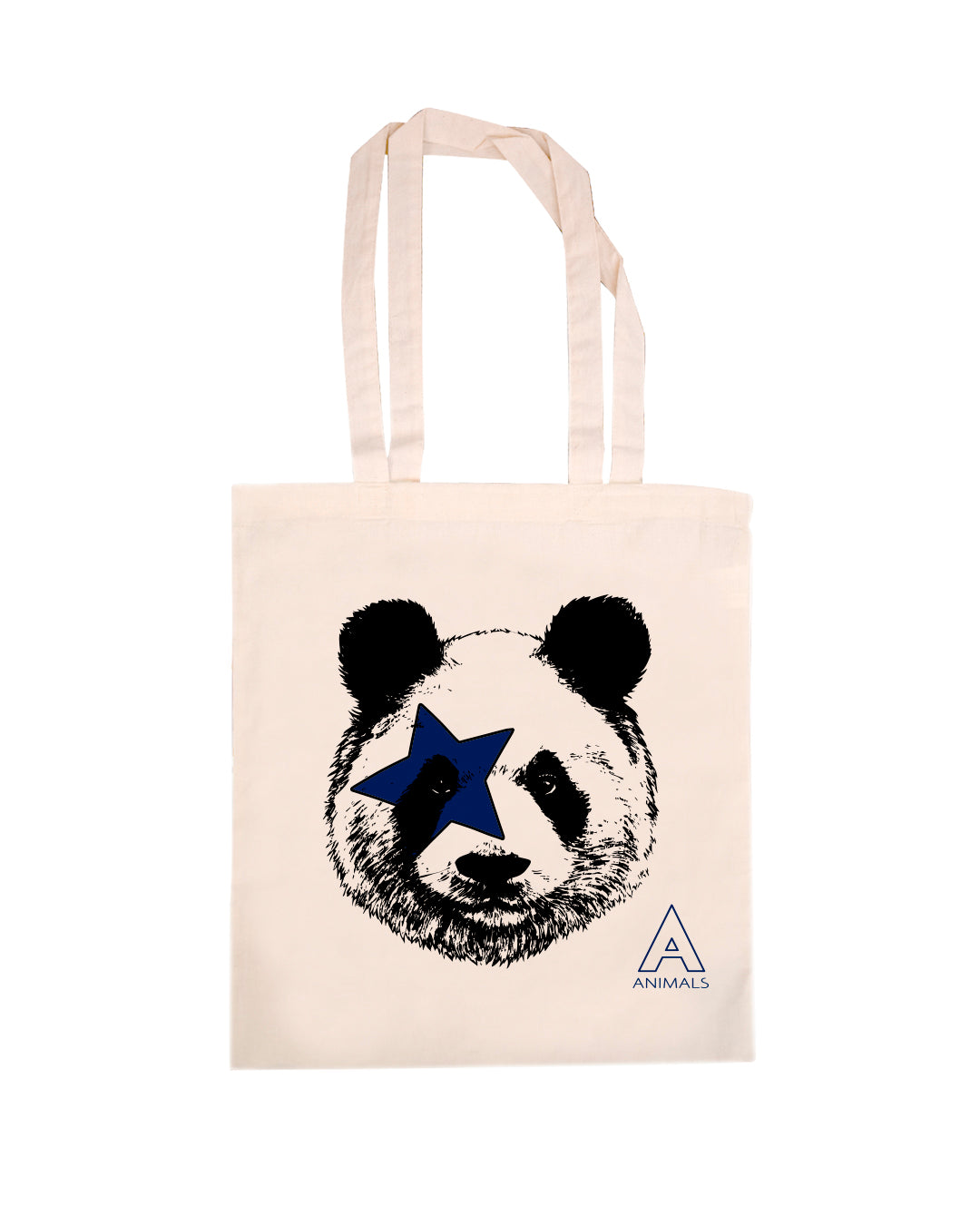 TOTE BAG PANDA  100% COTTON BIO-COLORI BIANCO-NERO